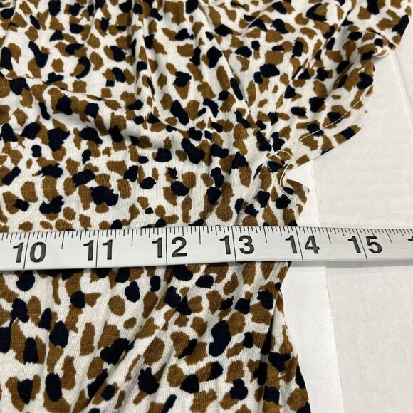 French Connection Mini Dress Womens 2 Brown A Line Animal Leopard Print Belted - Picture 5 of 7